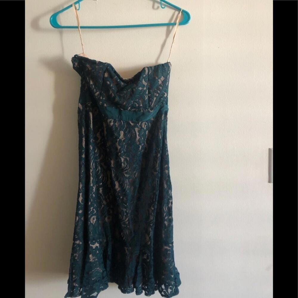 NWT The Limited Dress Strapless Dark Green Lace - Picture 4 of 7